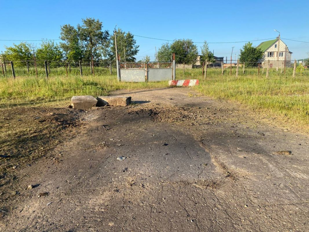 <p>Место падения одного из беспилотников</p>