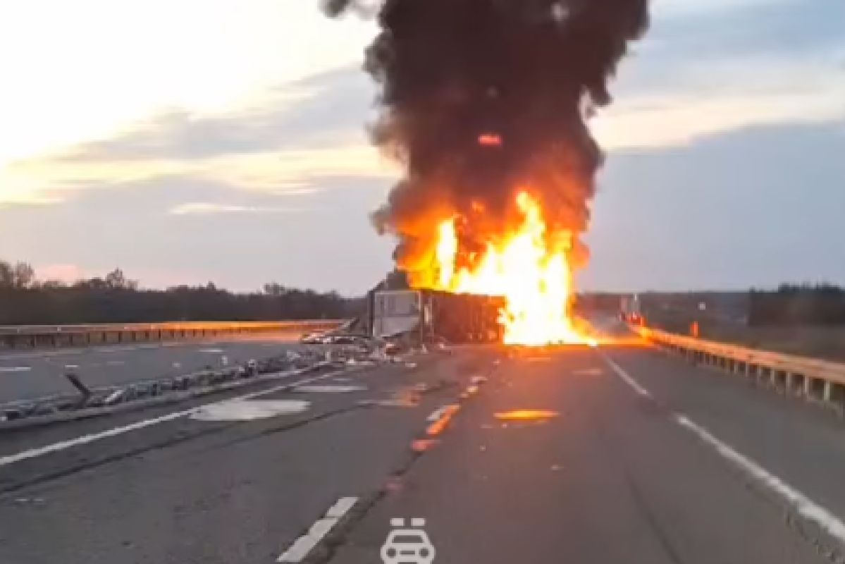 В Тамбовской области на трассе сгорел автомобиль