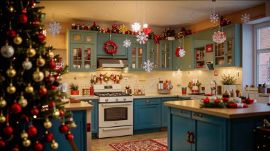 Висящий Дед Мороз и минималистичная ёлка. Необычные новогодние украшения для дома