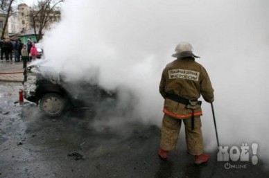 В центре Тамбова сгорел фургон УАЗ-452