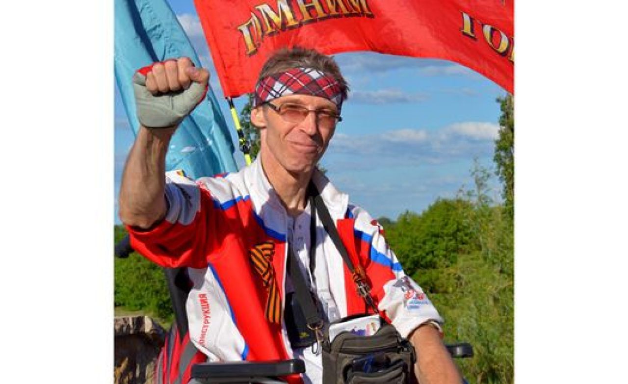 В Тамбове побывал автостопщик на инвалидной коляске